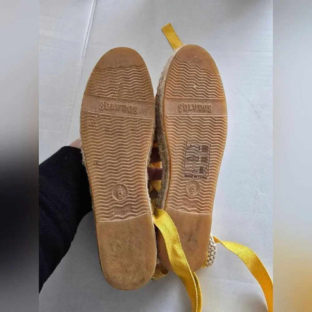 Soludos® Lauren Espadrille Sandals in Marigold Gingham Check Size 6